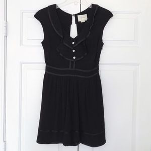 Anthropologie Black Elevenses Ruffled Lexa Romper